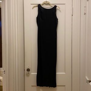 Soda Blu long black satin dress